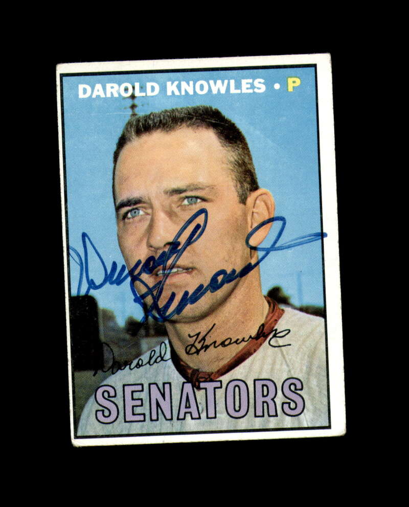 Darold Knowles Hand Signed 1967 Topps Washington Senators Autograph