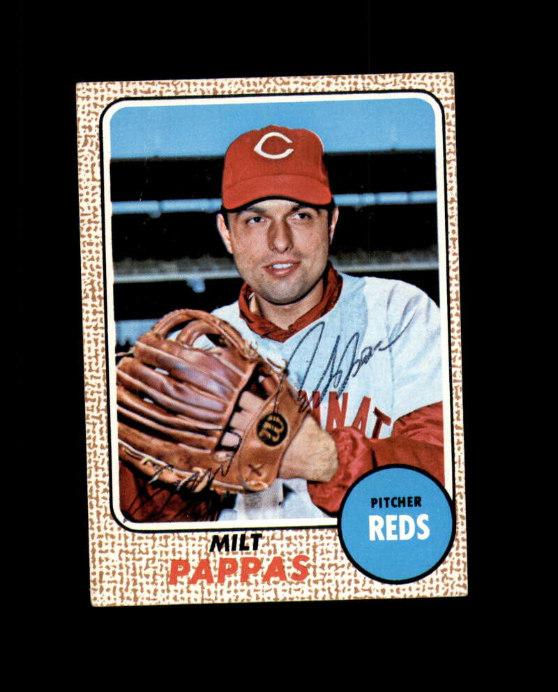 Milt Pappas Hand Signed 1968 Topps Cincinnati Reds Autograph