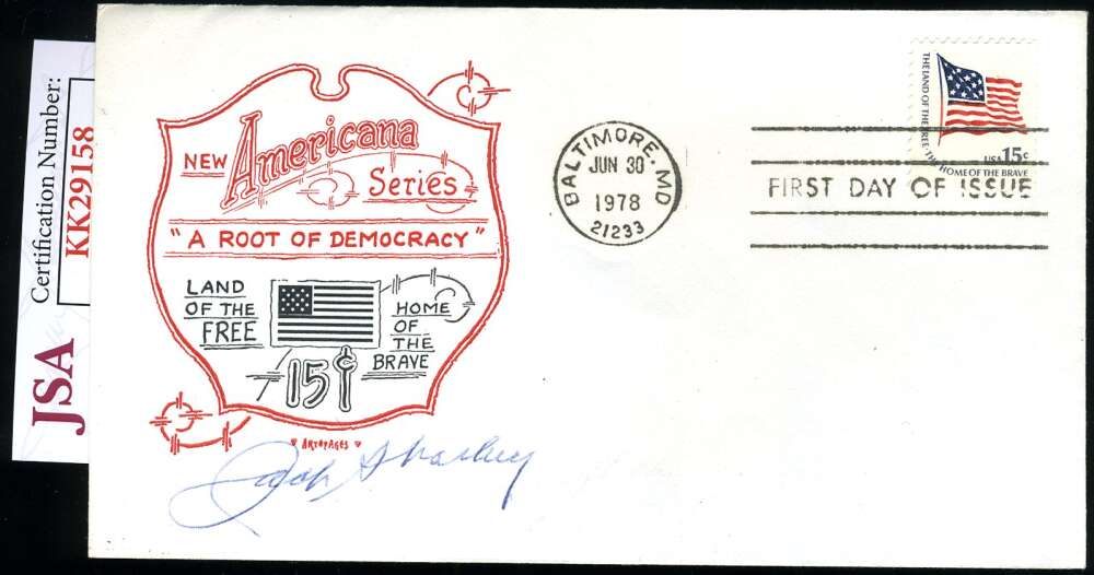 Jack Sharkey JSA Coa  Signed 1978 FDC Cache Autograph