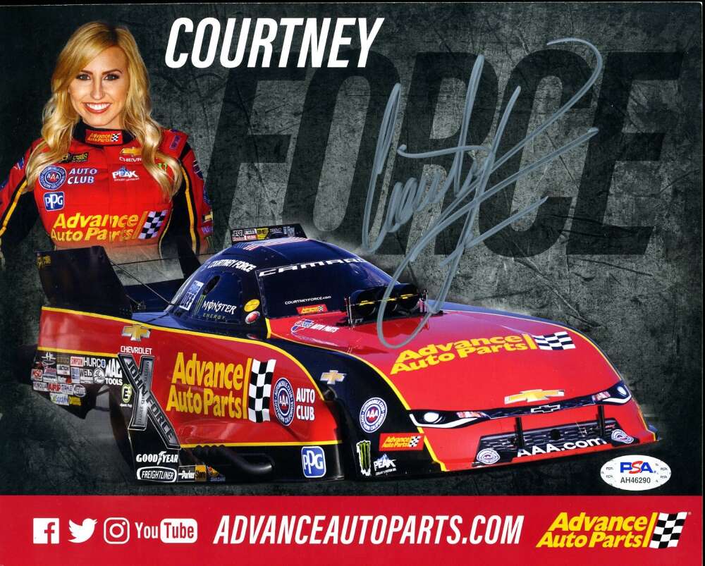 Courtney Force PSA DNA Coa Hand Signed 8x10 Photo Autograph