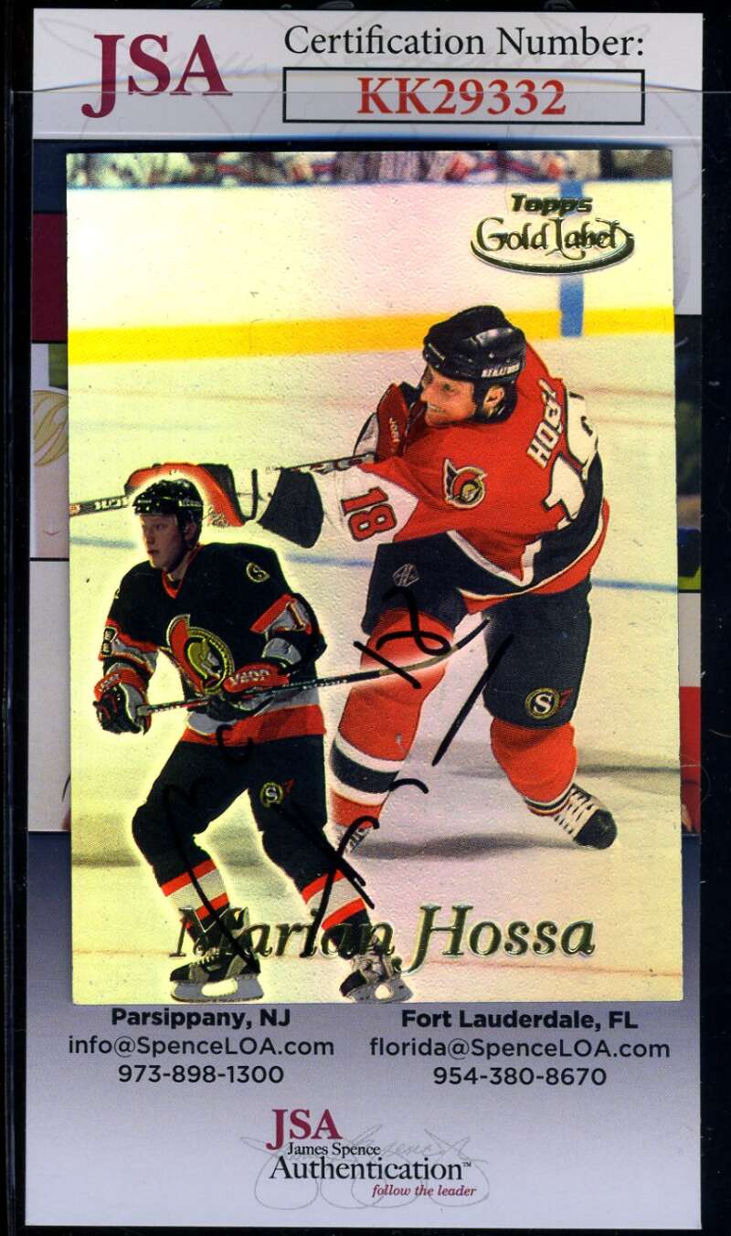Marian Hossa JSA Coa Hand Signed 2000 Topps Gold Label Autograph