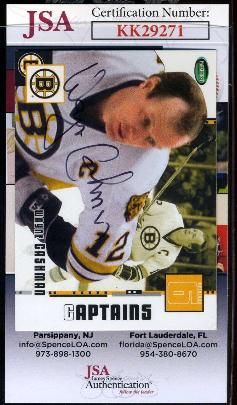 Wayne Cashman JSA Coa Hand Signed 2004 Parkhurst Autograph
