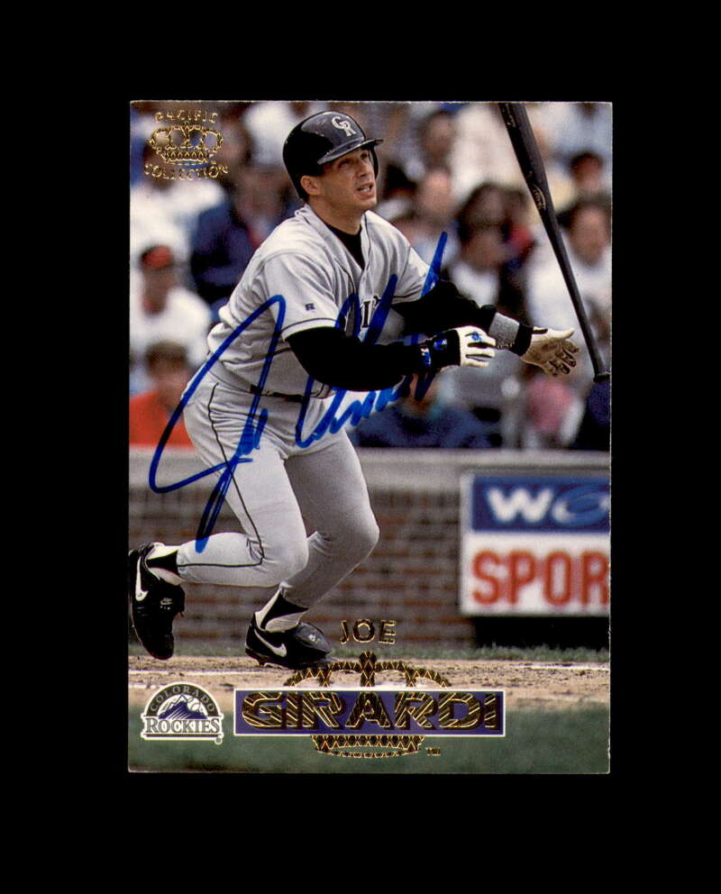 Joe Girardi Hand Signed 1996 Pacific Colorado Rockies Autograph