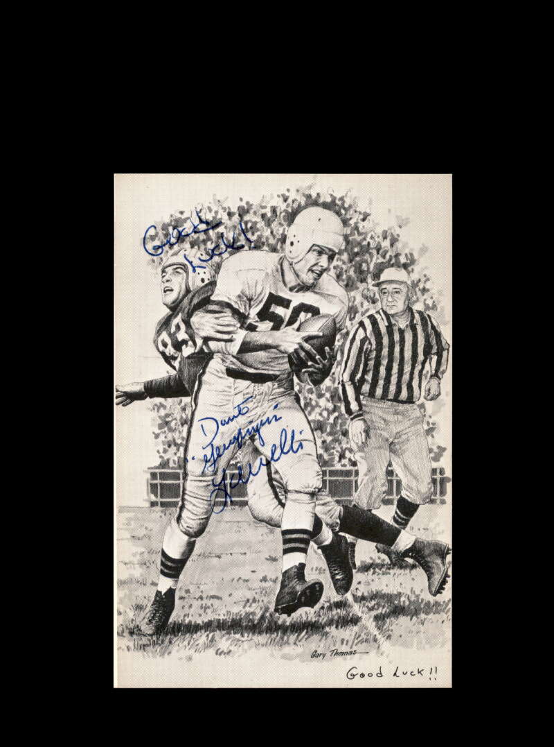 Dante Lavelli Signed Hall Of Fame 3 1/2 x 5 1/2 Card Cleveland Browns Postcard