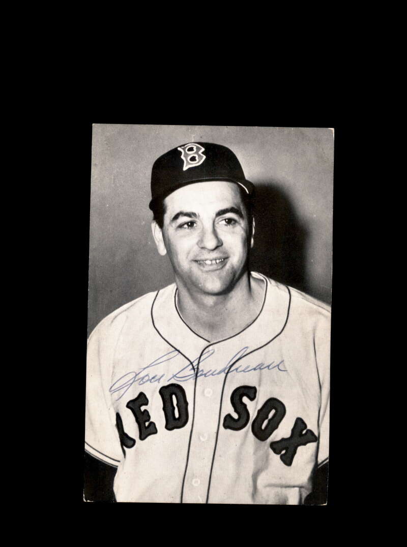 Lou Boudreau Hand Signed Red Sox Postcard  Autographed