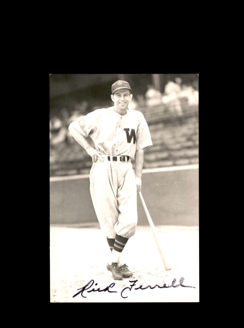 Rick Ferrell Hand Signed Washington Senators Postcard  Autograph