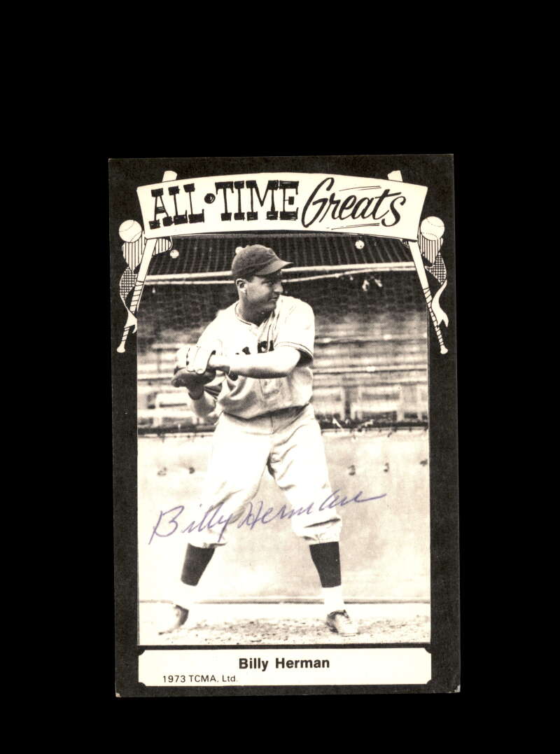 Billy Herman Hand Signed 1975 TCMA Postcard  Autograph