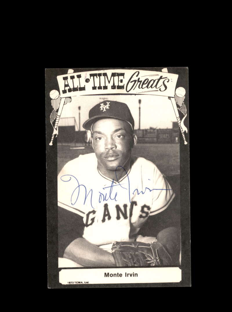 Monte Irvin Hand Signed 1975 TCMA Postcard  Autograph