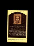 Earl Averill Hand Signed Gold Hall Of Fame Plaque Postcard  Autograph