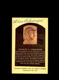 Charlie Gehringer Signed Gold Hall Of Fame Plaque Postcard  Autographed