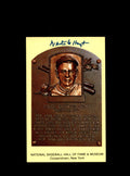 Waite Hoyt Hand Signed Gold Hall Of Fame Plaque Postcard  Autograph
