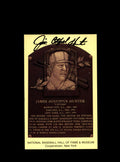 Jim Catfish Hunter Hand Signed Gold Hall Of Fame Plaque Postcard  Autograph