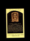 George Kelly Hand Signed Gold Hall Of Fame Plaque Postcard  Autograph