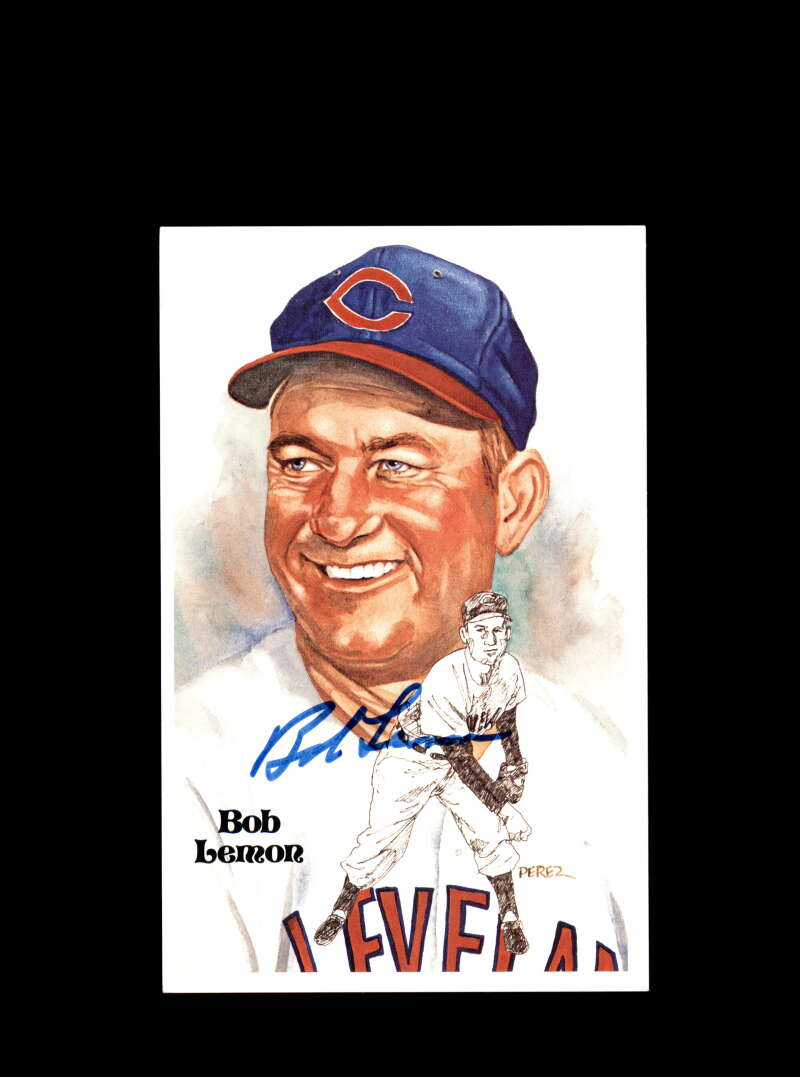 Bob Lemon Hand Signed Perez Steele Postcard  Autograph