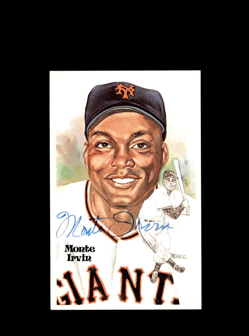 Monte Irvin Hand Signed Perez Steele Postcard  Autograph