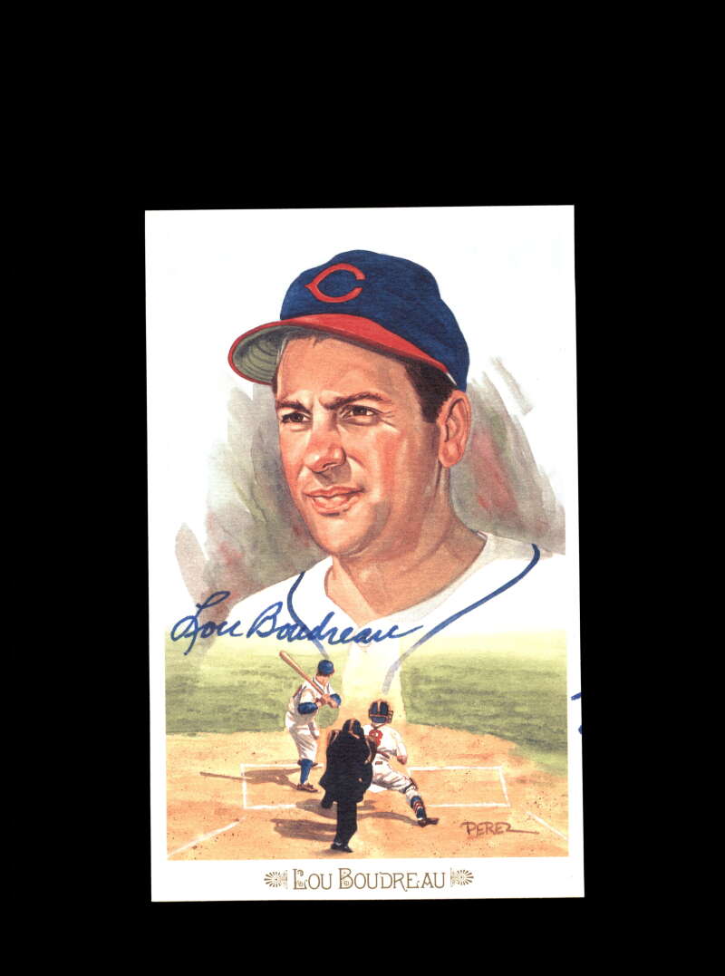 Lou Boudreau Signed Perez Steele Celebration Postcard  Autograph