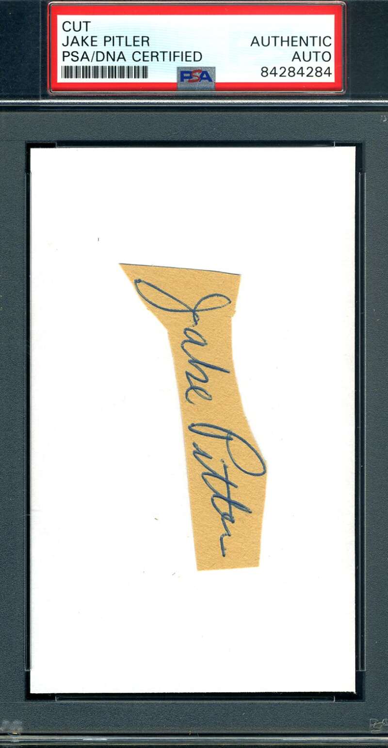 Jake Pitler PSA DNA Coa Autograph Hand Signed 3x5 Index Card