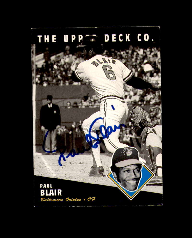 Paul Blair Signed 1994 All Time Heroes Baltimore Orioles Autograph