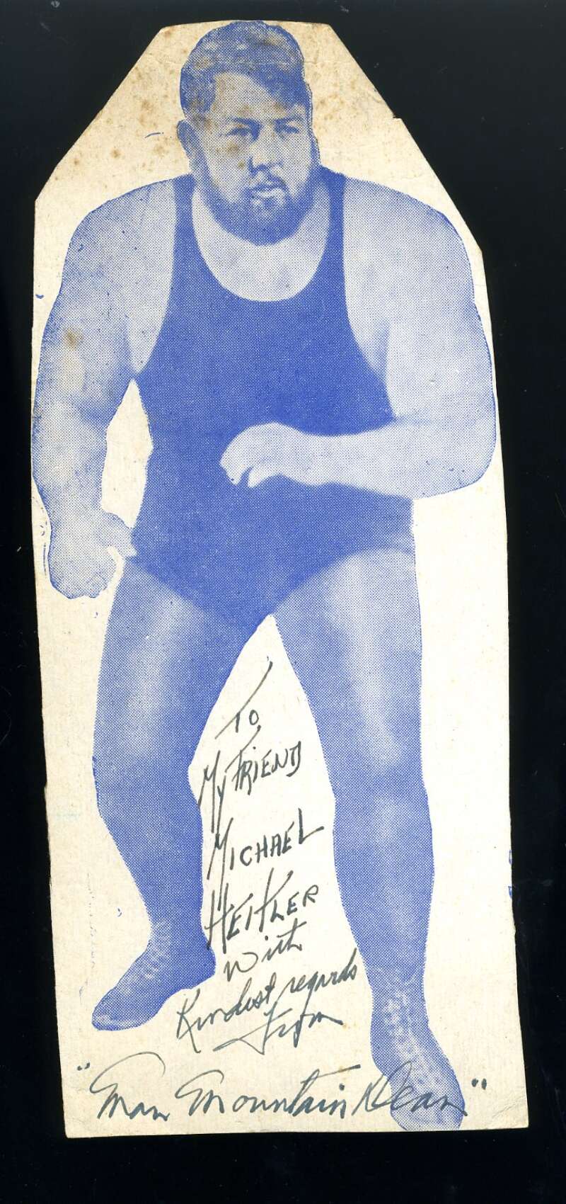 Man Mountain Dean JSA Coa Hand Signed Photo Cut Autograph