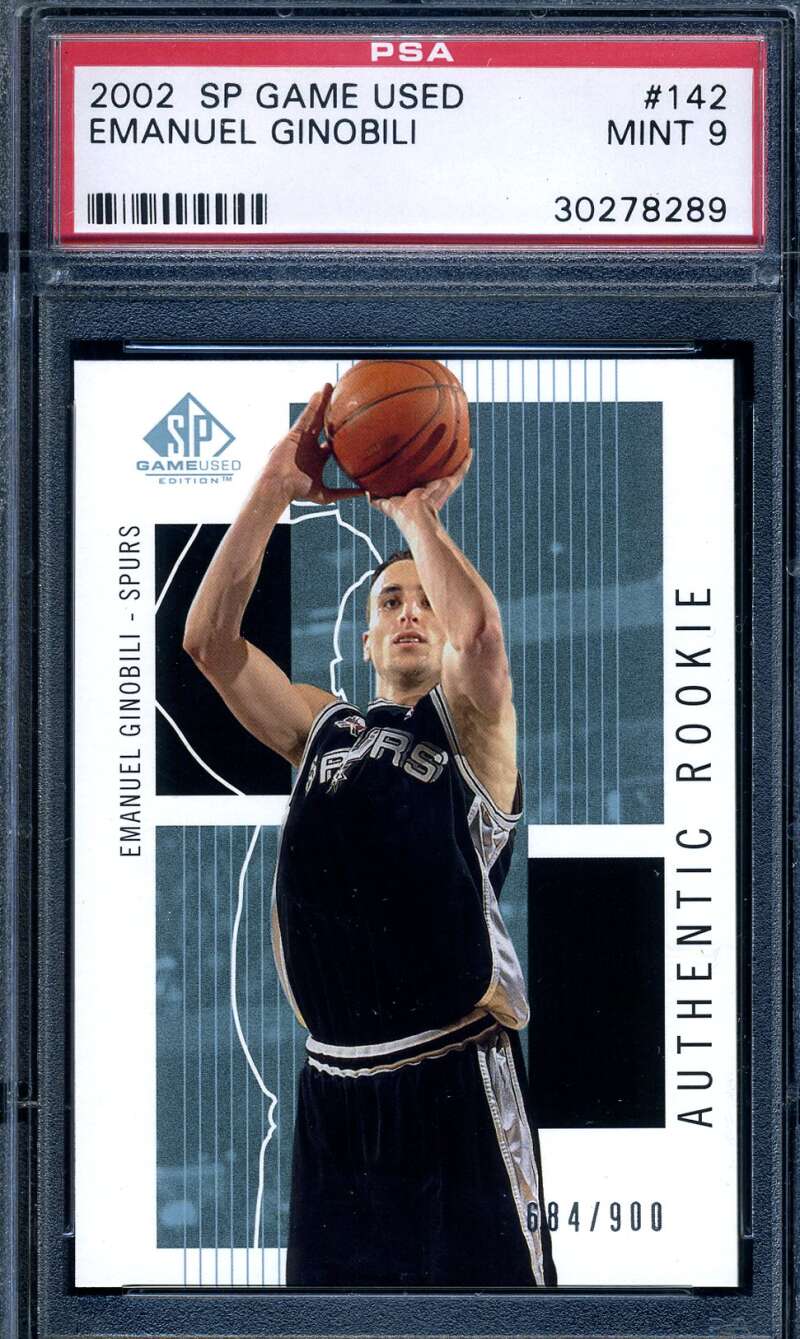 Manu Ginobli Psa Mint 9 2002 SP Game Used Rookie
