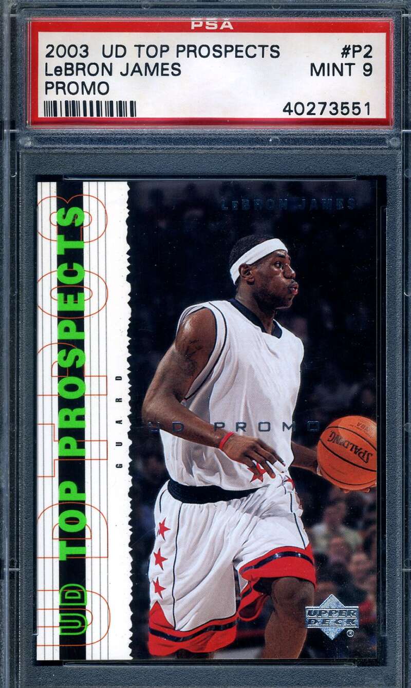 Lebron James Psa Mint 9 2003  UD Top Prospects Promo Rookie