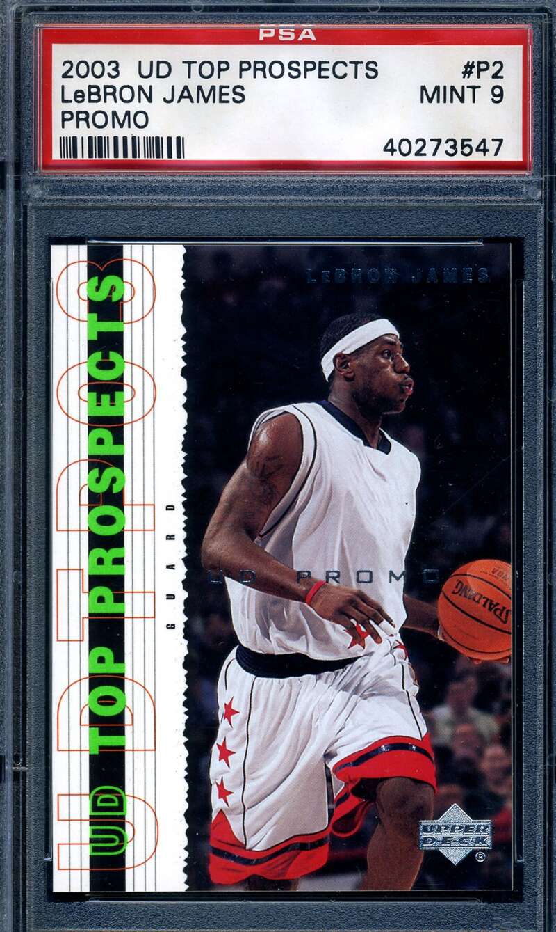 Lebron James Psa Mint 9 2003 04 Upper Deck Top Prospects Promo Rookie