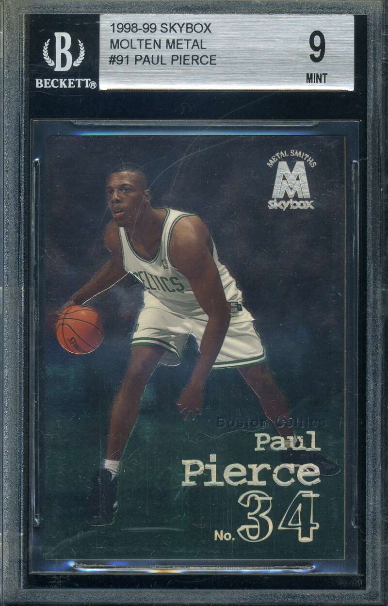 Paul Pierce BGS Beckett Mint 9 1998 Skybox Molten Metal Rookie