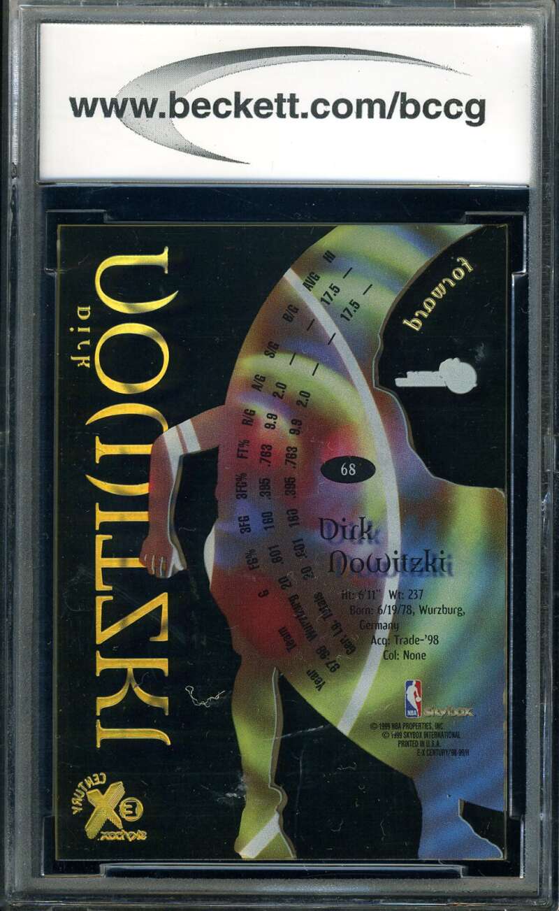 Dirk Nowitzki Beckett BCCG 9 1998 E-X Century Rookie