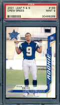 Drew Brees PSA Mint 9 2001 Leaf Rookies And Stars
