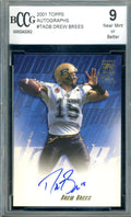 Drew Brees BCCG 9 2001 Topps Autographs