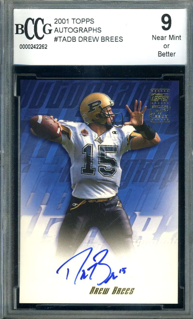 Drew Brees BCCG 9 2001 Topps Autographs
