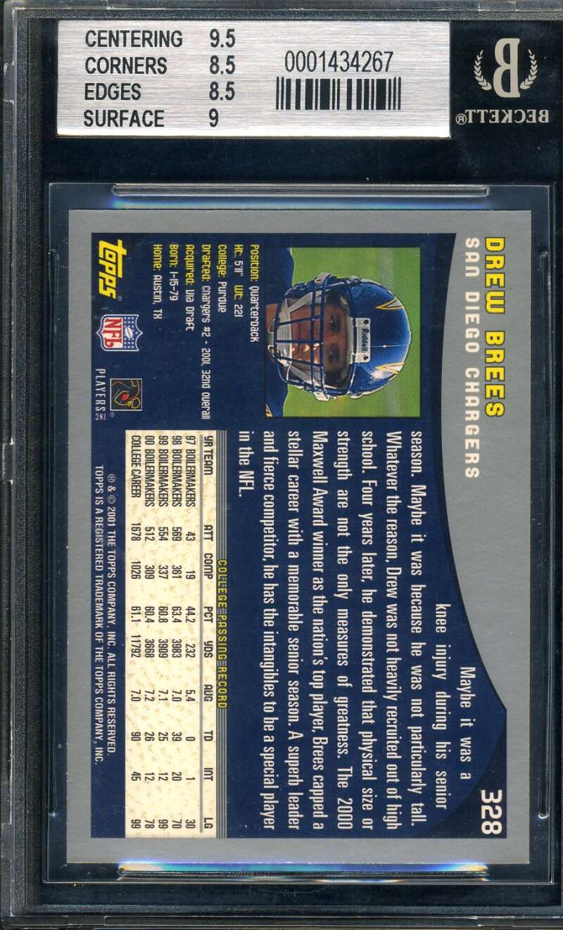 Drew Brees BAS 8.5 2001 Topps Rookie