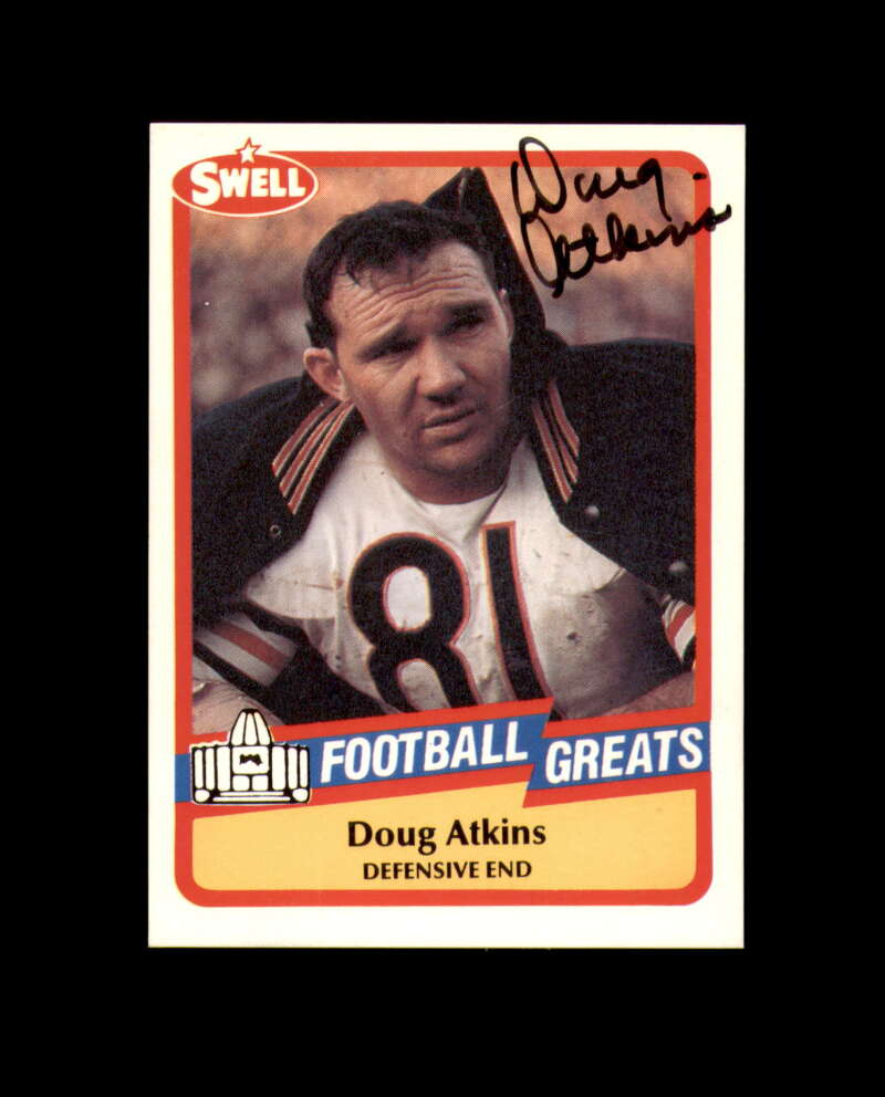 Doug Atkins Signed 1989 Swell Chicago Bears Autograph