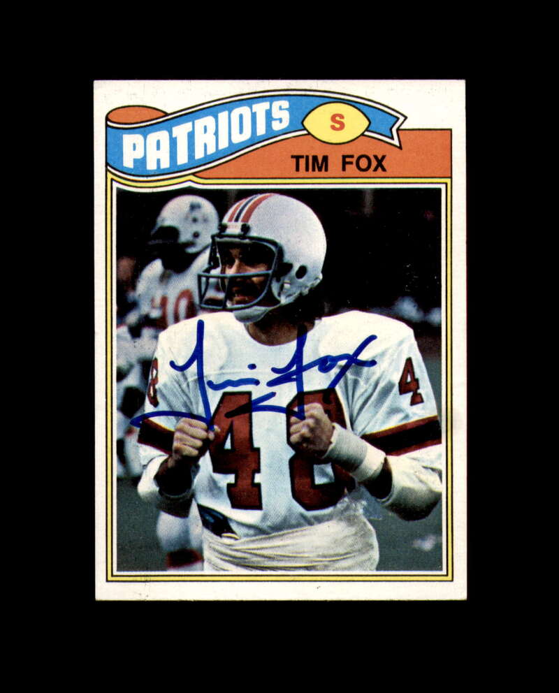 Tim Fox Hand Signed 1977 Topps New England Patroits Autograph