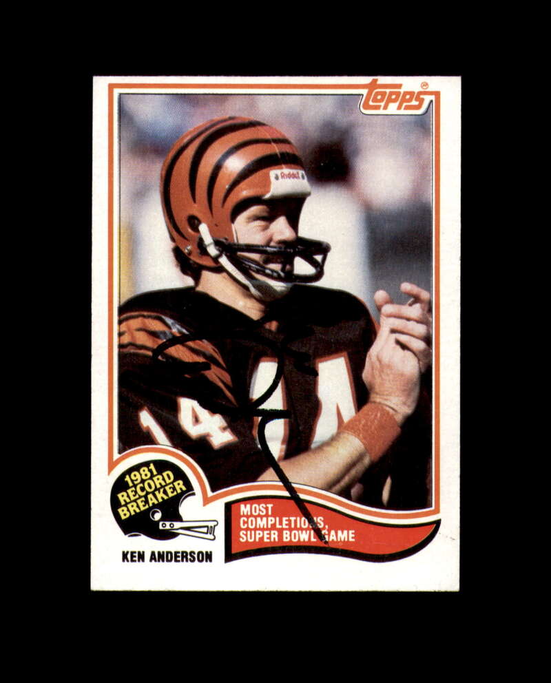Ken Anderson Hand Signed 1982 Topps Cincinnati Bengals Autograph