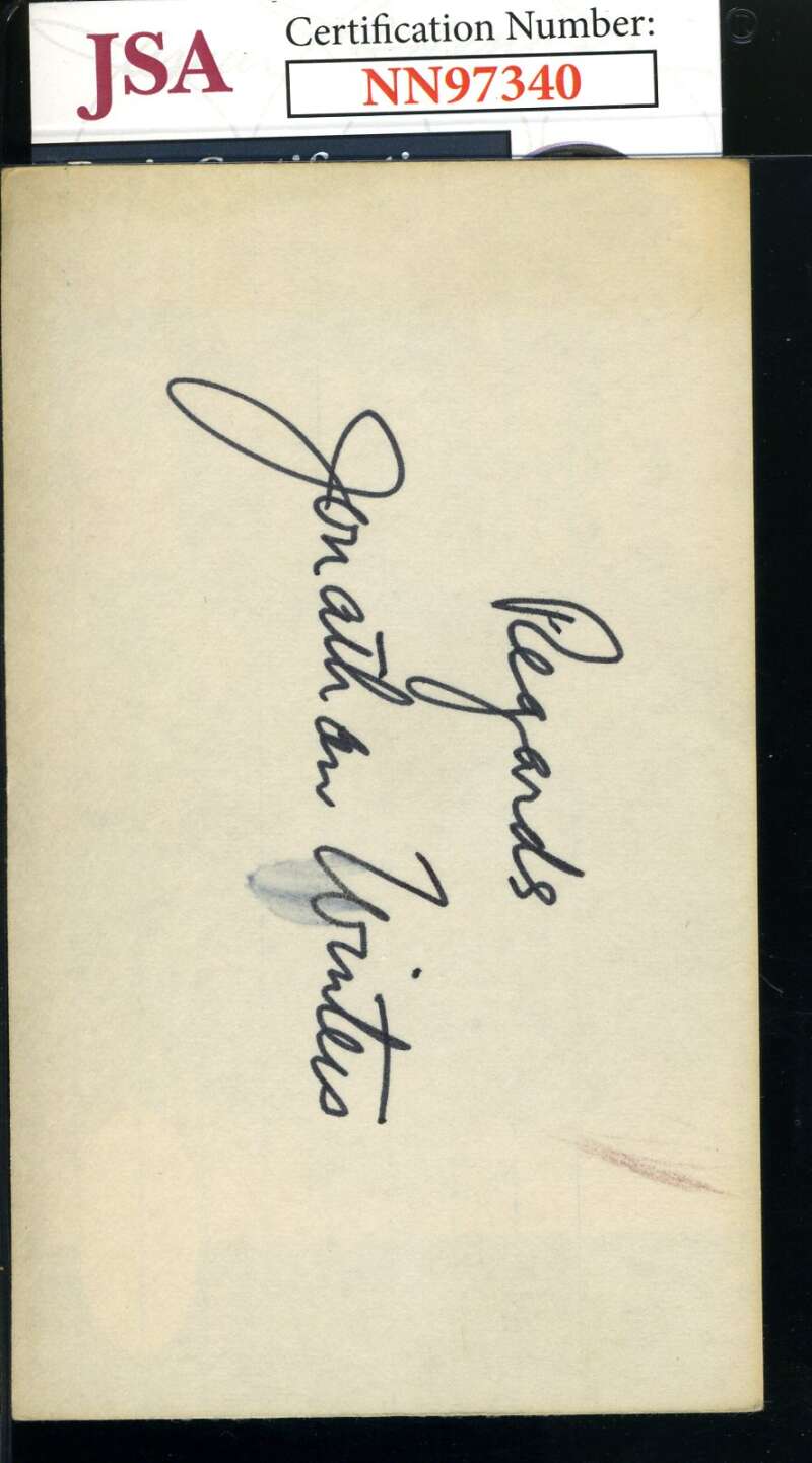 Jonathan Winters JSA Coa Signed 3x5 Index Card Autograph