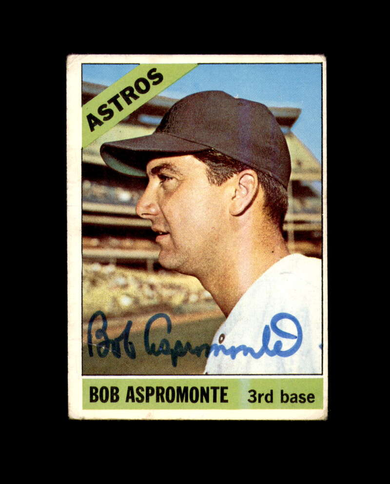 Bob Aspromonte Hand Signed 1966 Topps Houston Astros Autograph