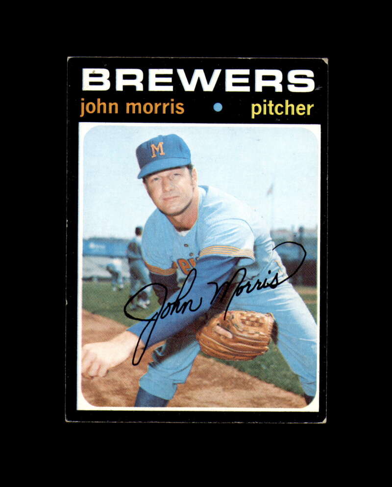 John Morris Hand Signed 1971 Topps Milwaukee Brewers Autograph