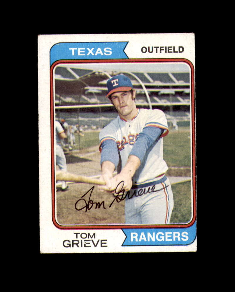 Tom Grieve Hand Signed 1974 Topps Texas Rangers Autographed