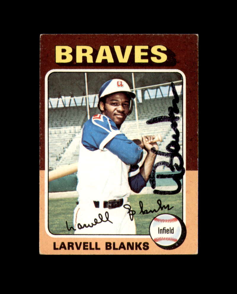 Larvell Blanks Hand Signed 1975 Topps Atlanta Braves Autographed
