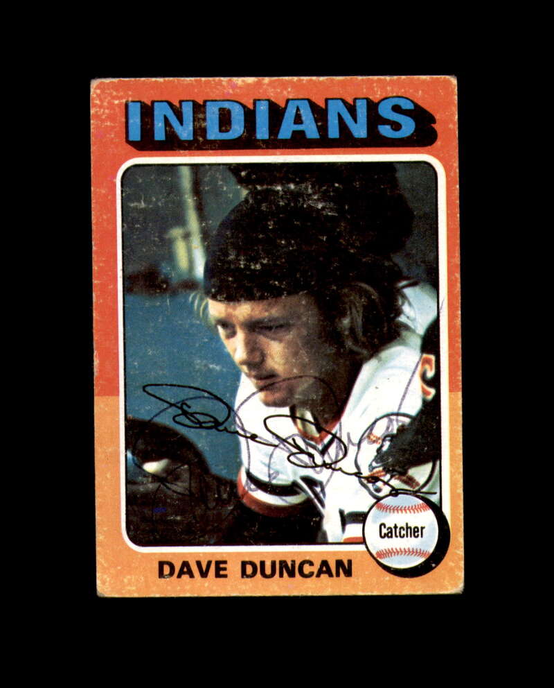 Dave Duncan Signed 1975 Topps Cleveland Indians Autograph