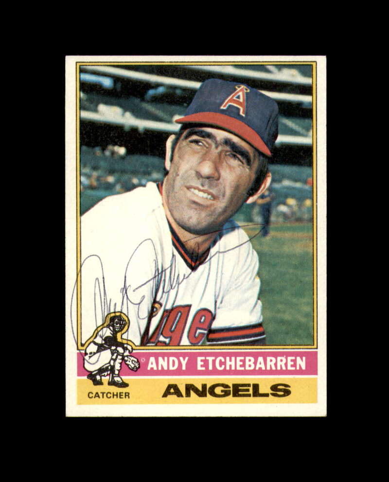Andy Etchebarren Hand Signed 1976 Topps California Angels Autograph