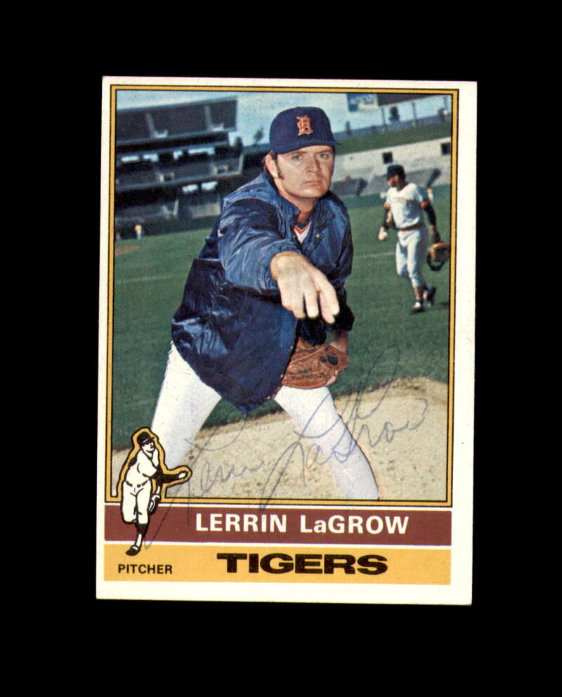 Lerrin Lagrow Hand Signed 1976 Topps Detroit Tigers Autograph