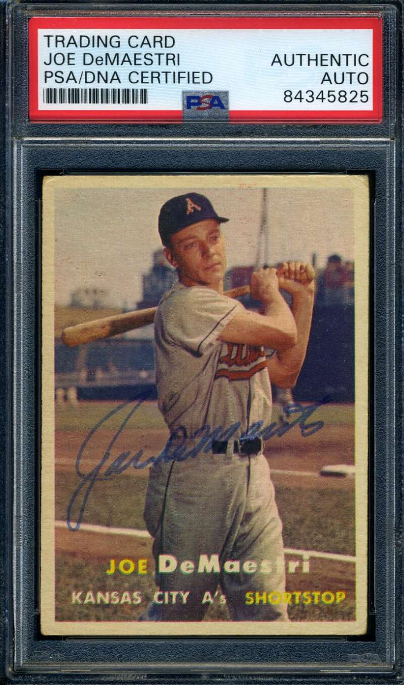 Joe Demaestri PSA DNA Coa Signed 1957 Topps Autograph