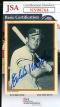 Eddie Matthews JSA Coa Autograph 1985 Circle K Hand Signed
