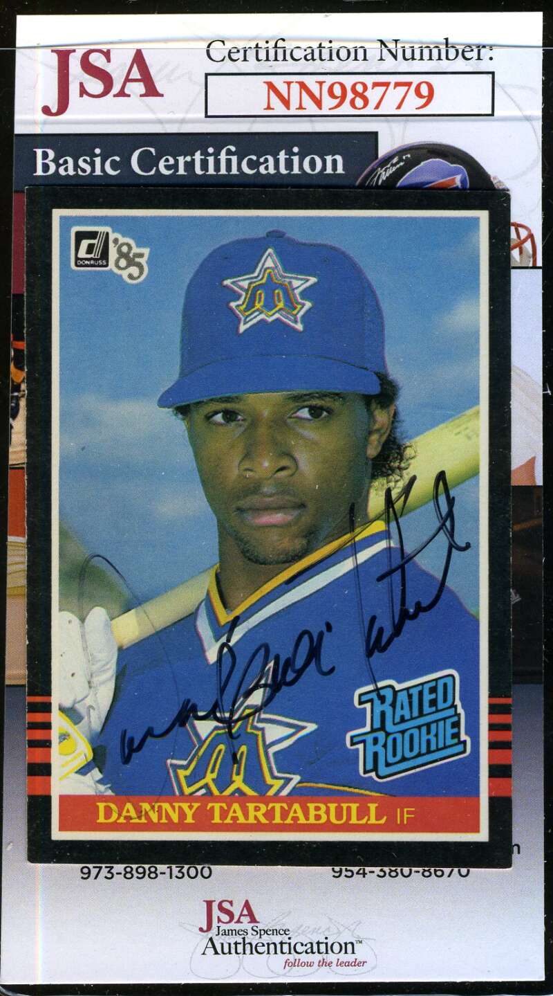 Danny Tartabull JSA Coa Autograph 1985 Donruss Rookie Hand Signed