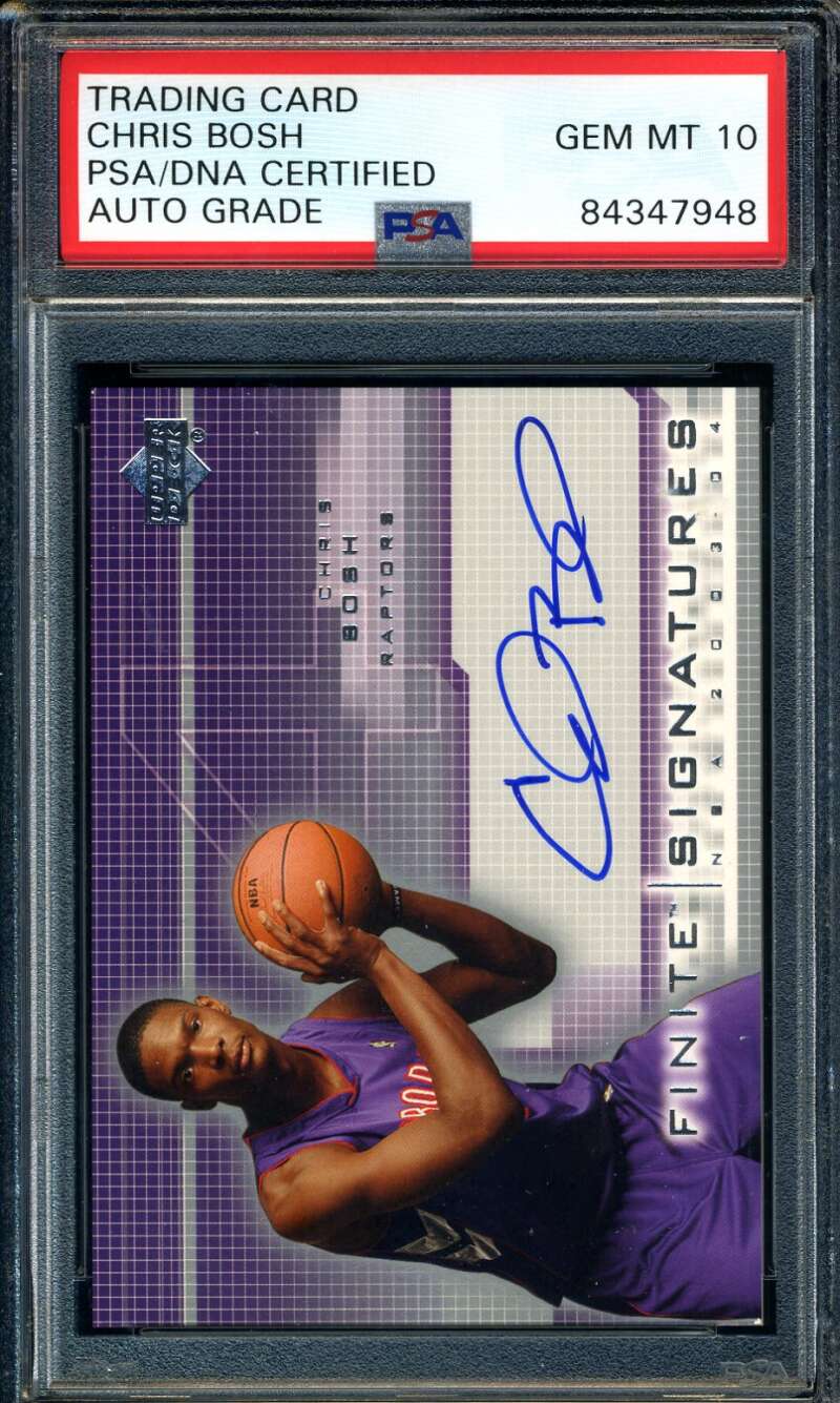 Chris Bosh PSA DNA Gem Mint 10 Signed 2003 SP Finite Signatures Autograph