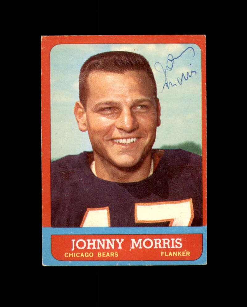 Johnny Morris Hand Signed 1963 Topps Chicago Bears Autograph