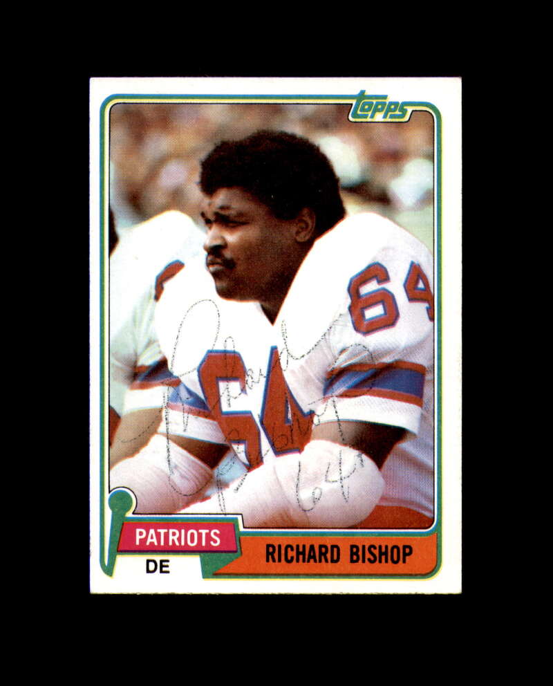 Richard Bishop Hand Signed 1981 Topps New England Patriots Autograph
