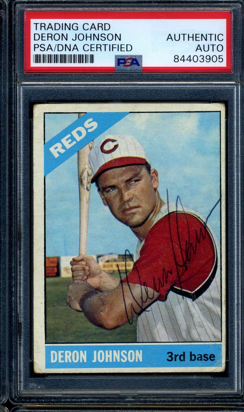 Deron Johnson PSA DNA Coa Signed 1966 Topps Autograph